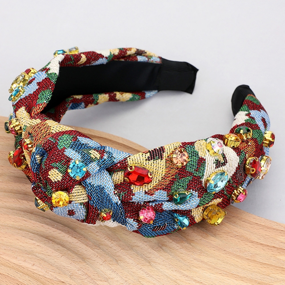 Red Floral Cluster Crystal Headband Hair Bling Rhinestone Jewel Gem Statement